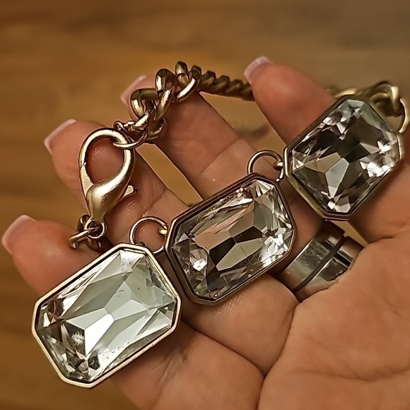 Vintage VCLM Crystal Gold Chain Chocker - Picture 5 of 6